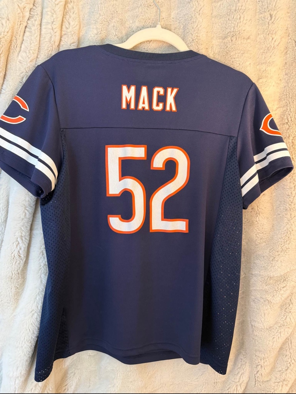 NFL Women's Navy Khalil Mack #52 Jersey with Orange & White Accents